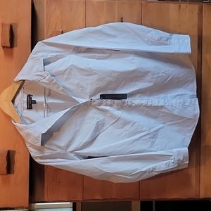 NWT Banana Republic: Tailored Non-Iron Shirt, White w/ Black pin-stripes, 10